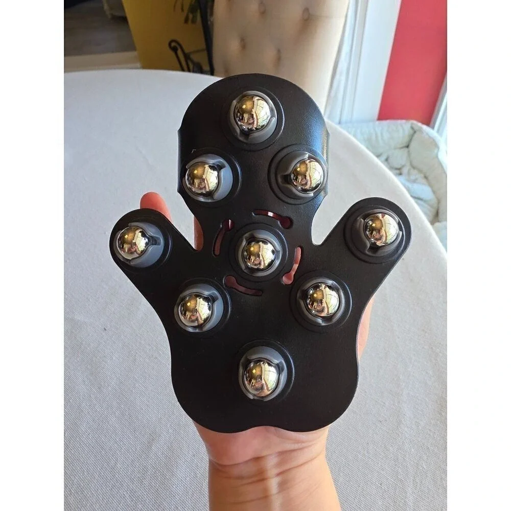 Portable Massage Glove Mitt Silicon Palm Shaped Stress Relax Massager with 360 R